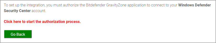 Microsoft Windows Defender ATP onboarding page - Authorize connection